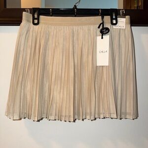 NWT Calia Women's Pleated Mesh Skort Khaki Sand